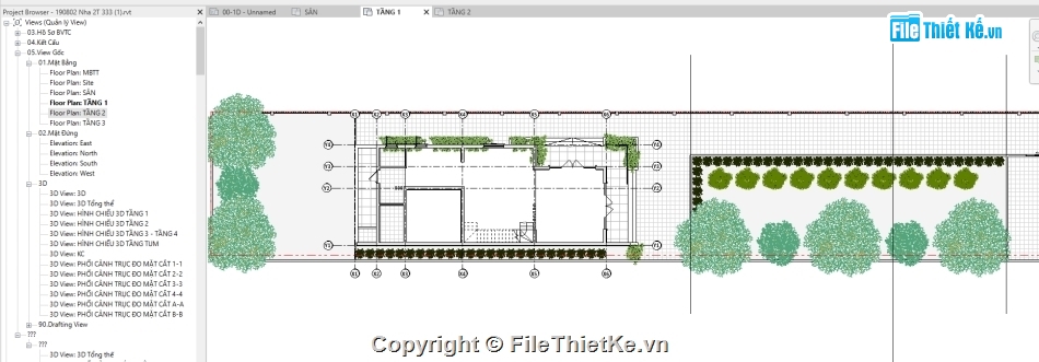 revit 2 tầng,nhà phố 2 tầng revit,file revit nhà 2 tầng,Bản vẽ nhà phố 2 tầng revit